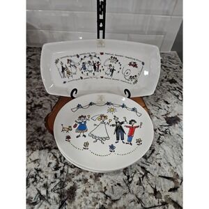 Opificio Etico‎ - SET OF 5- 1 Serving Platter 12.5 inc , 4 Plates 8.5 Inc